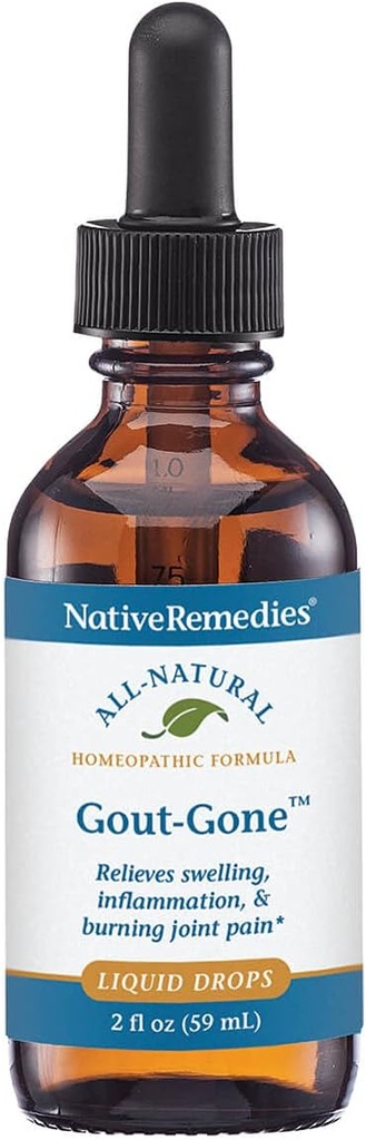 Native Heilmittel Gout-Gone - Natürliche homöopathische Formel für die gemeinsame Schwellung, Redness und Unglück von Gout - 59 mL