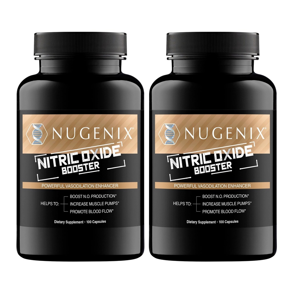 Nugenix Nitric Oxid Booster Supplement - Nitric Oxid Flow, L-Arginin, L-Citrullin, Pine Bark Extract - Vasodilator - 200 Count
