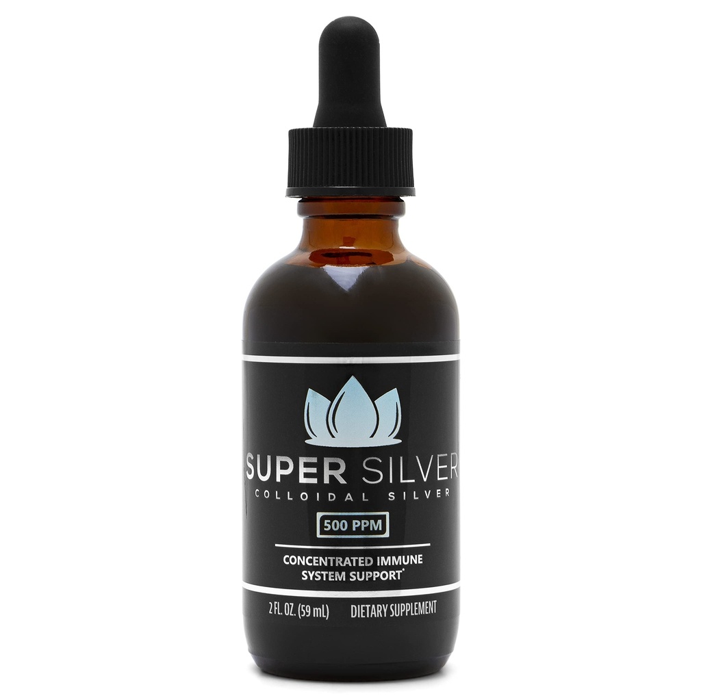 Super Argent 500 PPM Colloïdal Argent - 2 bouteilles d'Once avec goutteau