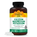 Country Life Target Mins - Calcium Magnesium Kalium Knochen & Herz Health Supplement, 1000mg Calcium, 500mg Magnesium, unterstützt Calcium-Utilisation, 180 Tabletten – Certified Gluten Free & Vegan
