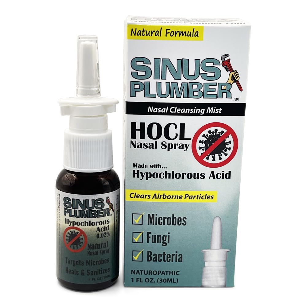 Sinus Plumber Antimikrobielles Nasenspray entfernt Bakterien mit elektrolytischem Wasser und Hypochlorsäure