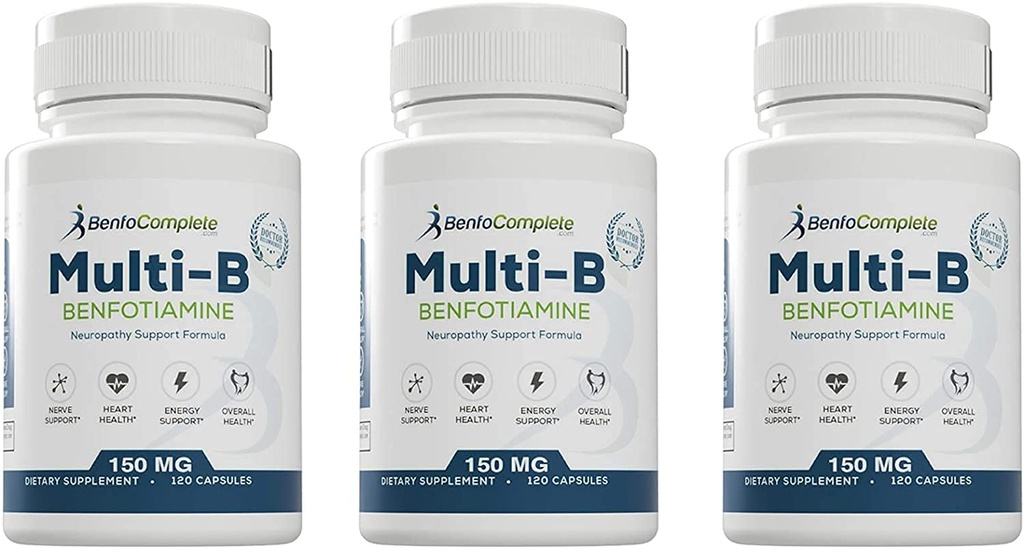 Benfotiamine Multi-B Neuropathie Support Formel für die Ernährungsunterstützung von Neuropathie - 360 Kapseln - Packung von 3 Flaschen