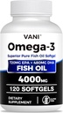 Fischöl Omega 3 (4000mg), 120 Softgele, Omega 3 Fettsäureergänzungsmittel mit EPA & DHA für Gehirn & Herzgesundheit*