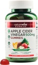 NatureWise Apple Cider Essiggummis - 1000mg ACV pro 2 + Vitamin B12 - Pectin Basierend Vegan, Glutenfrei, Non-GMO -90 Count[45-Day Supply für 1000mg oder 3-Monate für 500mg]