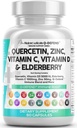 Q Verteidigen Quercetin-Ergänzung mit Zink-Vitamin-C-Vitamin-D-Elternbeeren Kurkuma Schwarzer Pfeffer Knoblauch-Ingwer-Meer Moss Lysin-Stinging Nettle Reishi Pilz Immune Support 60 Kapseln von Clean Nutra