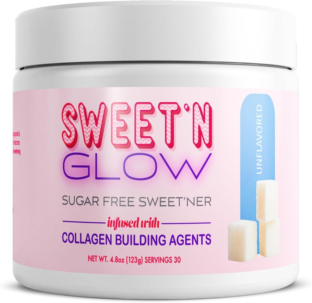 Project Ad Sweet' N Glow Zero Calorie Sugar Free Sweet'Ner mit Collagen Building Agents (30 Servierungen, entflammt)