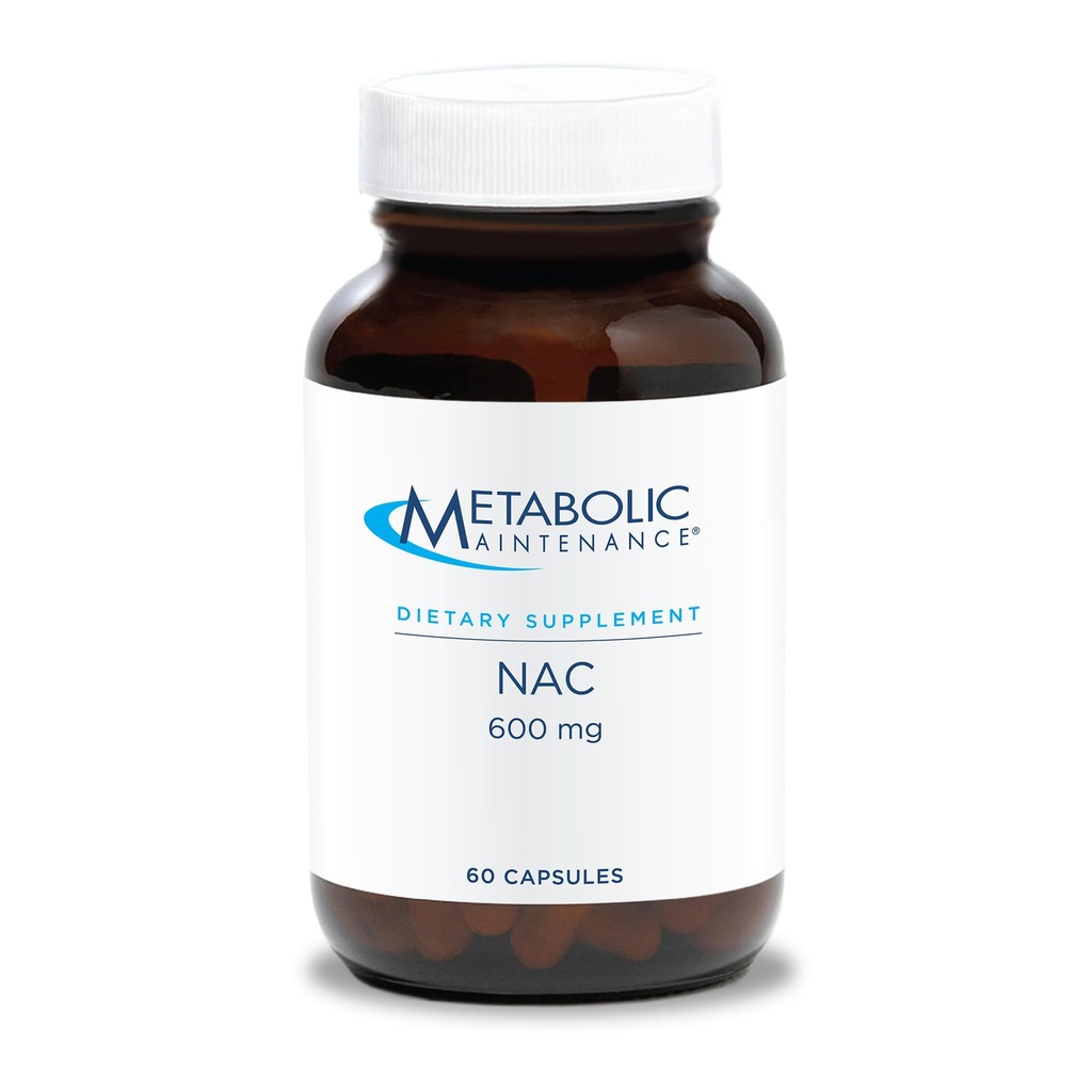 Metabolic Maintenance NAC 600 mg Kapseln - N-Acetyl Cystein 600 mg Ergänzung für Leber- und Immununterstützung - Antioxidans Verteidigung für Männer und Frauen 50+ - 60 Kapseln