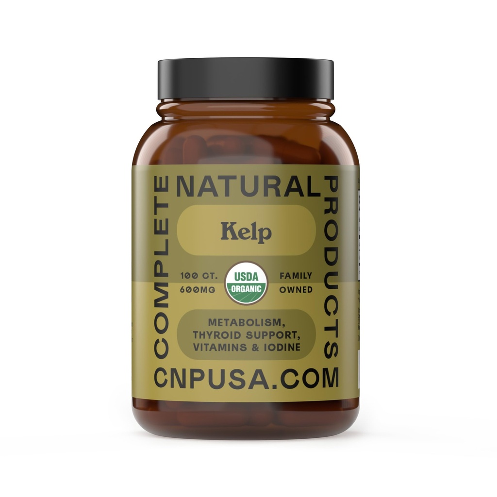 Komplette natürliche Produkte Rohe Meer Kelp Pulver Ergänzung - 600mg Kapseln 100 Pillen PulverRoh Seaweed & Schilddrüse Unterstützung Ergänzung