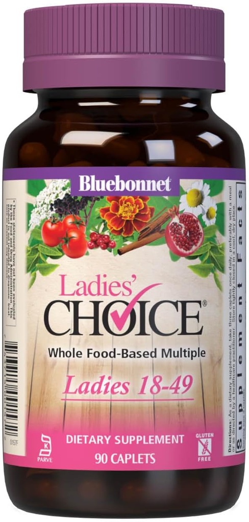 Bluebonnet Nutrition Choix des femmes Multiple alimentaire complet pour les femmes 18-49, 90 Comte violet/puce