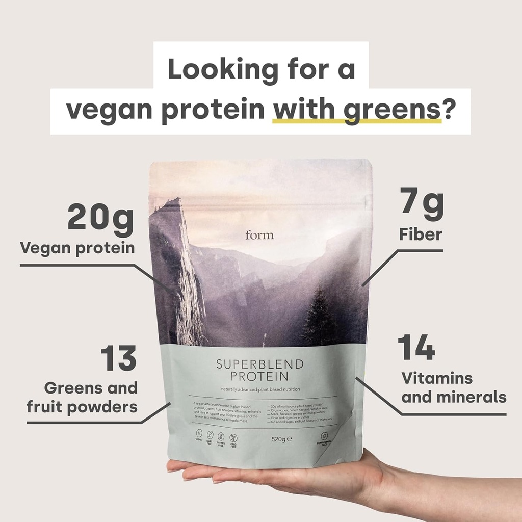 Form Superblend Protein - Veganes Proteinpulver mit Superfoods, Vitaminen und Mineralien - 20g pflanzliches Protein pro Portion (Chocolate Peanut)