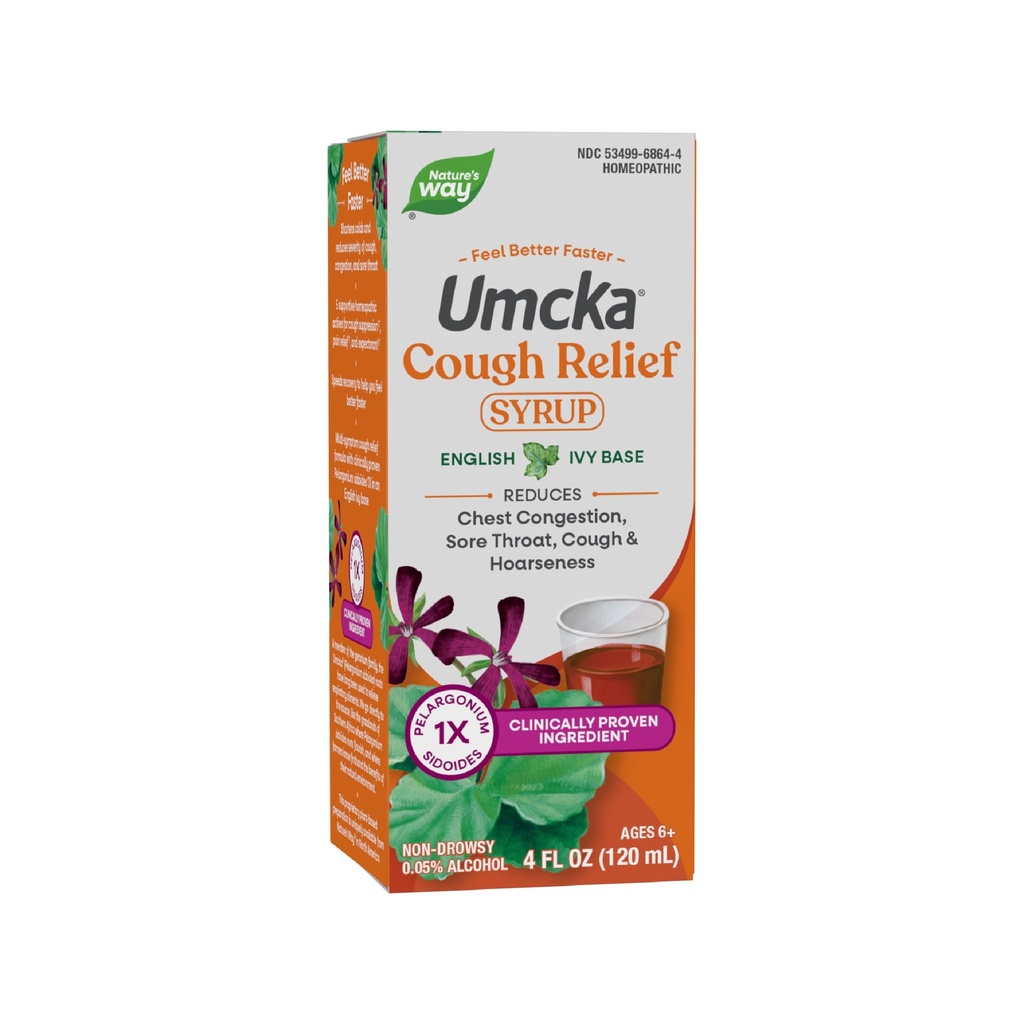 Nature's Way Cough Relief Syrup, Umcka, Chest Congestion, Sore Throat, Husten, Hoarseness, Phenylephrine Free, Homöopathic, Non-Drowsy, 4 Fl Oz