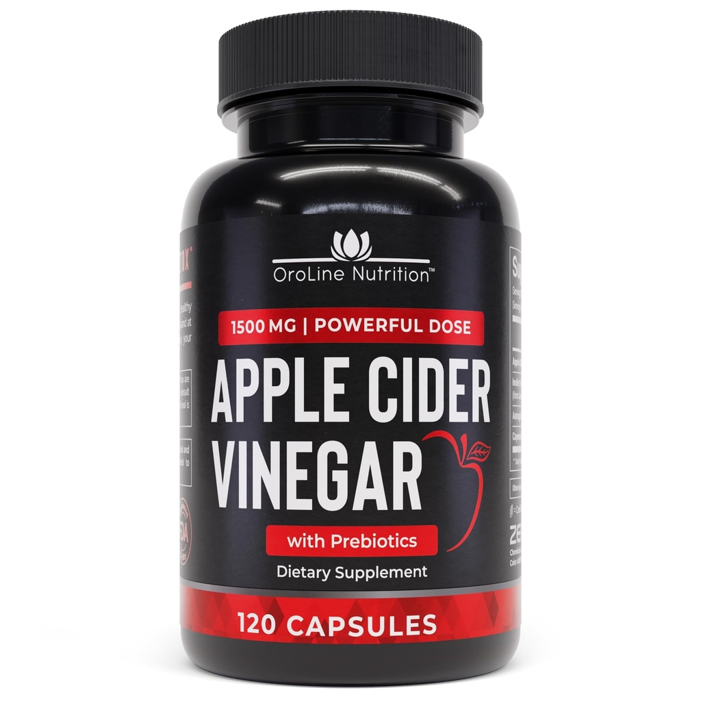 Apfel Apfelessig Pillen mit Prebiotic, 2 Monate Versorgung - Apfelessig Kapseln - Apfelessig Ergänzungen, Apfelegar Tablets - Energie und Gut Gesundheit Unterstützung für Frauen und Männer 1500 mg