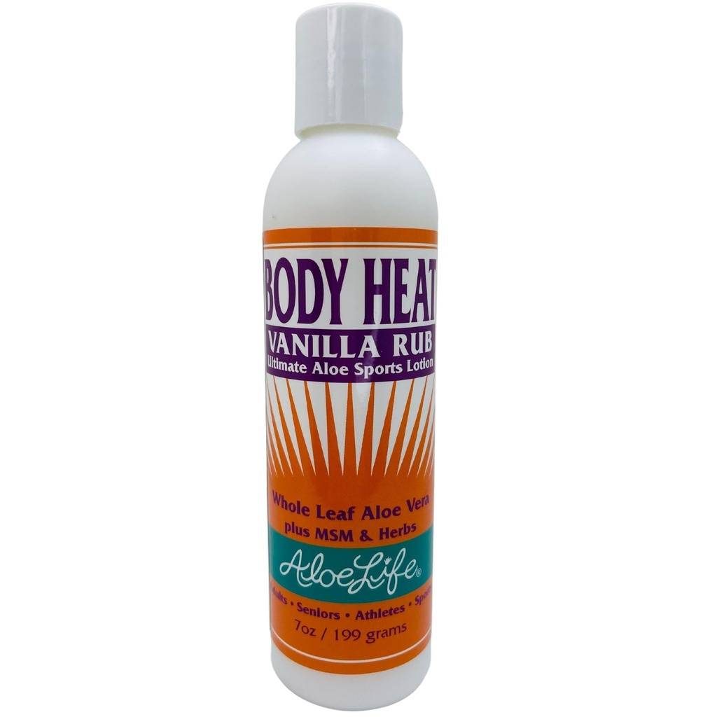 Aloe Life - Body Heat Vanilla Rub, Lubricating, Warming Action, Soothes & Relieves Sore Muscles, Safe für Senioren & Athleten, Hilft, Spannung & Stress zu reduzieren, Glutenfrei (7 oz)