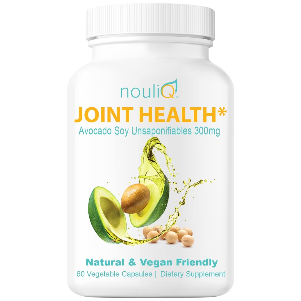 Supplément santé naturel et végétalien-friendly joint, avocat Soy Insaponifiables 300mg, non-OGM, sans gluten, colorants ou arômes artificiels, lait et mollusques, 60 jours d'approvisionnement.