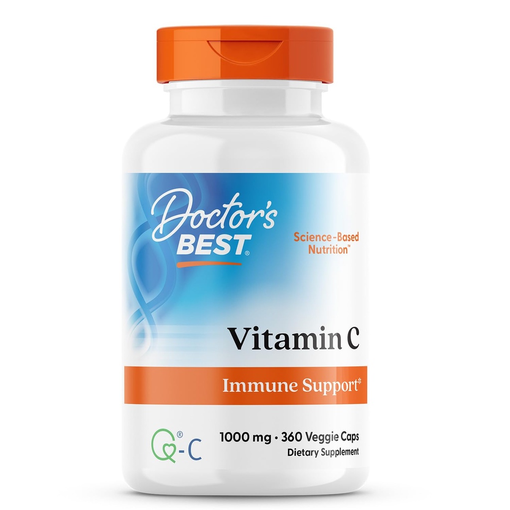 Doctor's Best Vitamin C mit Q-C, Immununterstützung, Non-GMO, Glutenfrei, Sojafrei, Vegan 360 Veggie Caps