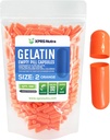XPRS Nutra Größe 2 Leere Kapseln - 500 Graf Leere Gelatine Kapseln - Pillen DIY Kapsel Füllung - Pure Bovine Pill Gel Kapseln für Do-It-Yourself Ergänzungen (Orange)