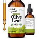 Wild & Organic Olive Leaf Extract Liquid Drops - Antioxidant & Immune Support - Oleuropein Olive Leaf Supplement - Vegan, Zucker & Alkoholfreie Tropfen - 2 fl oz