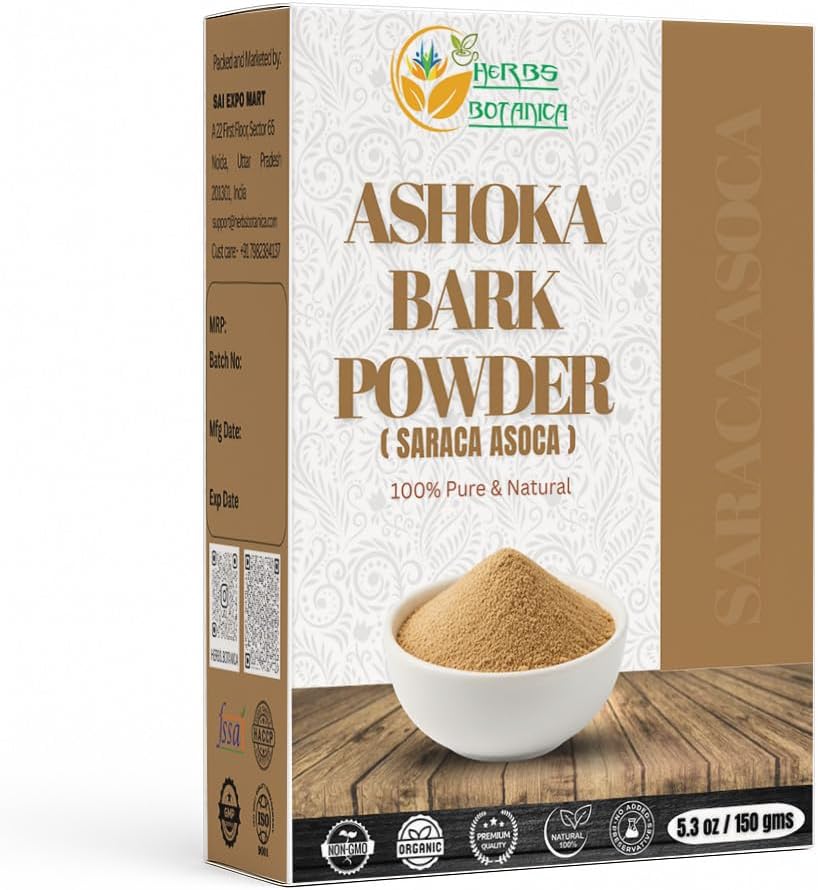 Kräuter Botanica Ashoka Pulver 5.3oz / 150 Gramm | Saraca Indica - Traditionelle Uterine Tonic, die gesunde Kräuter für Fortpflanzungssystem unterstützt