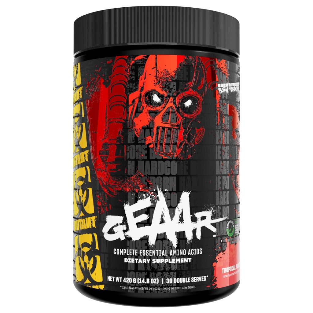 Mutant GEAAR - 9,4g de poudre EAA + Arginine, 7g BCAA, 4g Leucine, Electrolytes, Eau de coco, 30 portions - Fruit Punch
