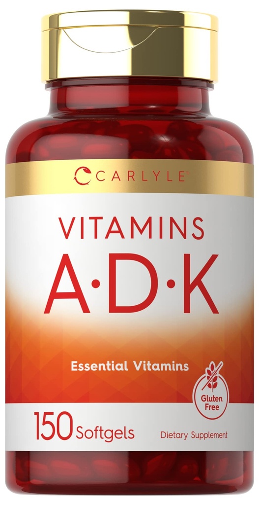 Carlyle Vitamine ADK. 150 Softgels. Non-OGM, supplément alimentaire sans gluten
