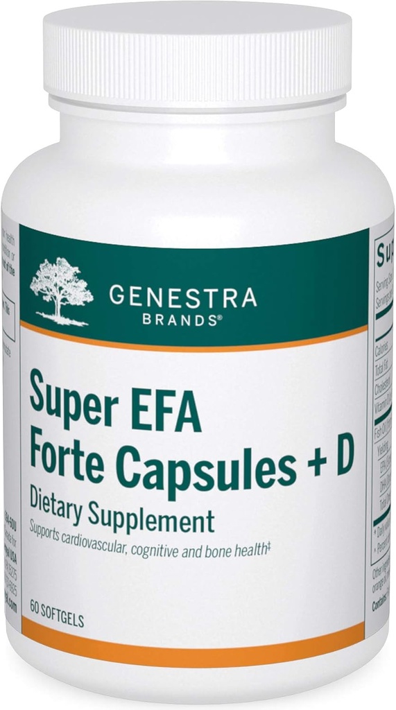 Genestra Marken Super EFA Forte Capsules + D | Fish Oil Formula zur Unterstützung von kognitiven, kardiovaskulären und Joint Health | 60 Softgels