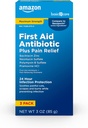 Grundpflege Maximale Stärke Erste Hilfe Dreifache antibiotische Salbe, Schmerzlinderung für Minor Cuts, Scrapes und Burns, 3 Unzen (Pack von 1)