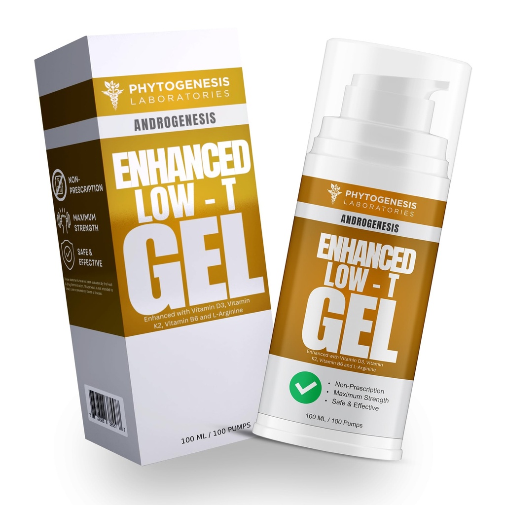 Verbesserte Formel – Low T Support Gel – T Booster für Männer – Muskel-Recovery, Energy Booster, Healthy Aging – jetzt mit Vitaminen D3, K2, B6 und L-Arginin