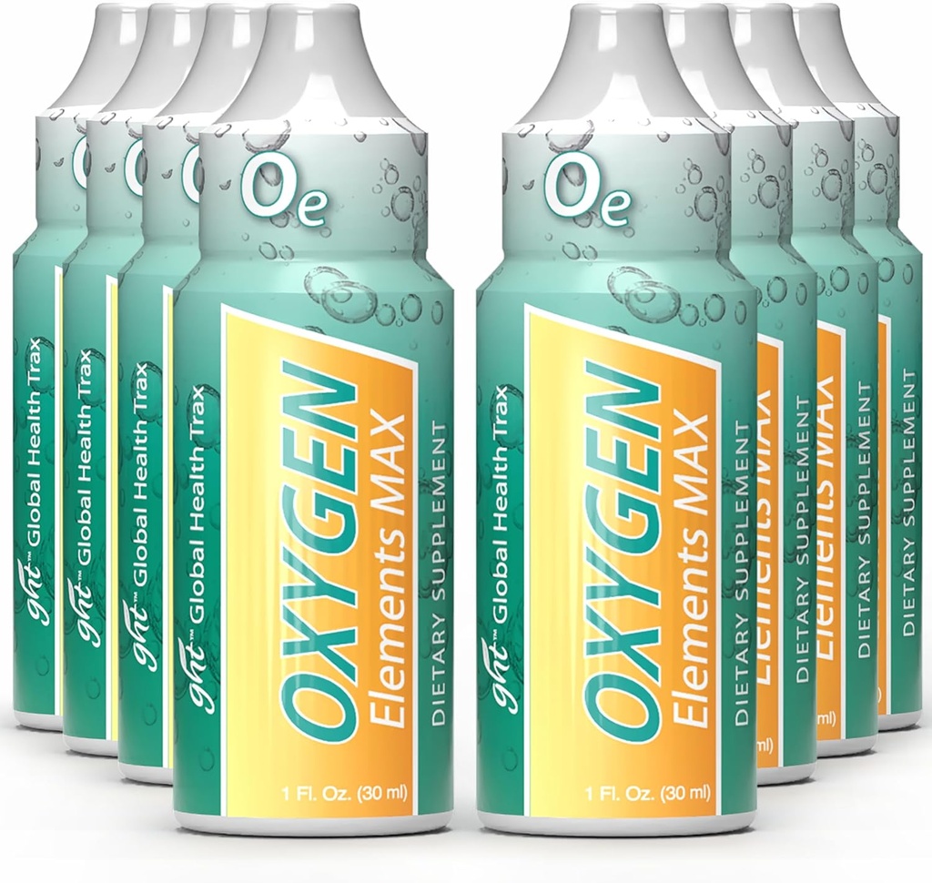 GHT - Éléments d'oxygène Max Liquid Oxygen gouttes dans 1 once bouteille, supplément portable - Bolster Endurance et l'endurance, nettoyer les cellules (8 Pack)