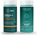 iwi Omega-3 Sport & Joint Omega-3 Bundle, 30 Servierungen, Vegan pflanzenbasierte Algen Omega 3, Krill & Fisch Öl Alternative, keine Fishy Nachgeschmack