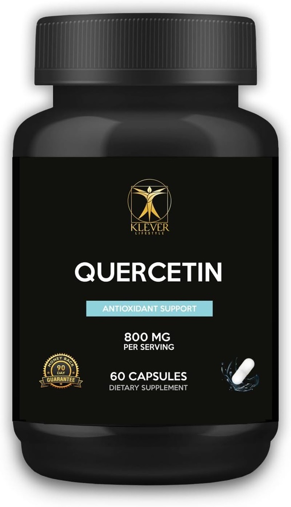 Klever Lifestyle | Quercetin mit Bromelain Supplement | Antioxidante Eigenschaften, Gehirngesundheit | 60 Kapseln | 800mg pro Servieren