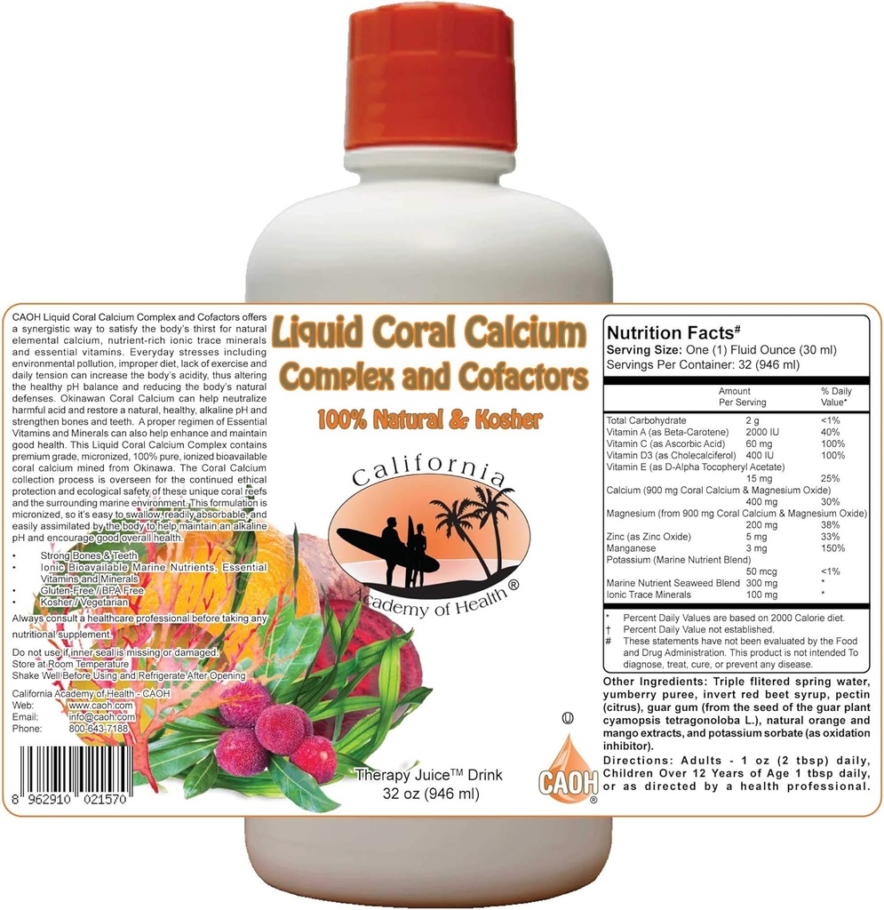Liquid Coral Calcium Complex und Cofactors 32 oz von CAOH