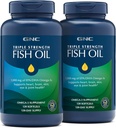 GNC Triple Strength Fish Oil, Twin Pack, 120 Softgels pro Flasche, unterstützt Herz, Gehirn, Haut, Auge und Gelenkgesundheit