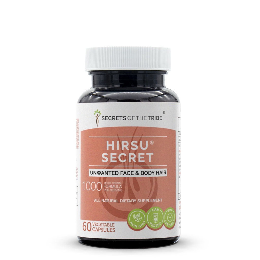 Hirsu Secret 60 Kapseln, 1000 mg, Saw Palmetto, Black Cohosh, Vitex, Spearmint, Lavender, Green Tea. Unwanted Face & Body Hair (60 Kapseln)