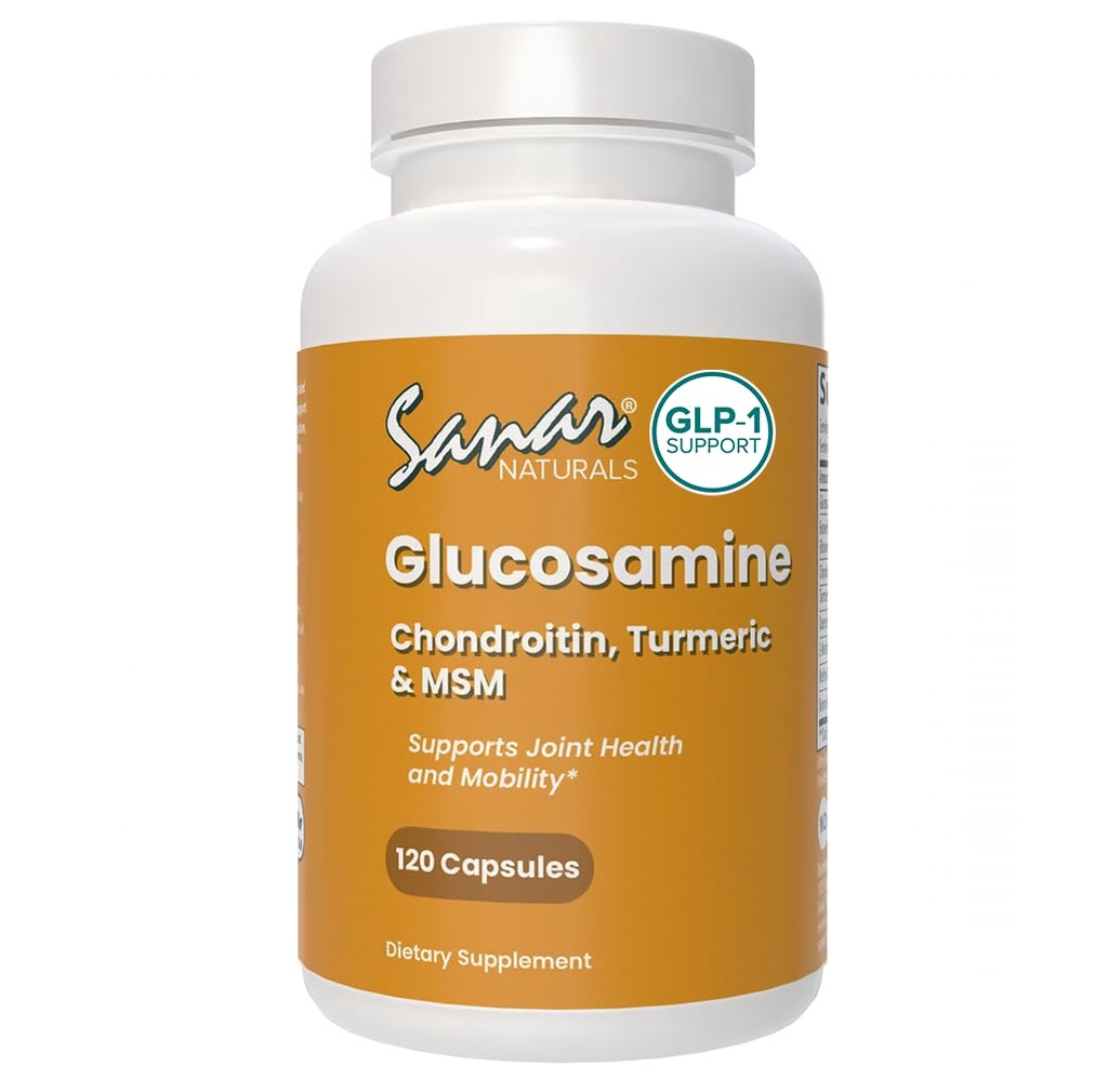 Sanar Naturals Glucosamine Chondroitin MSM Turmeric - Joint Support Supplement für Knie, Rücken, Hände und Körper - Non-GMO, Gluten Free, 120 Kapseln
