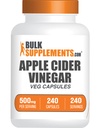BulkSupplements.com Apfelessig Kapseln - ACV Kapseln, Apfelessig Ergänzungen, Apfelessig 500mg - Glutenfrei, Kapsel per Servieren, 240 Kapseln (Pack von 1)