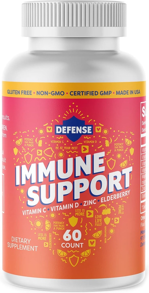 Ergänzung für Erwachsene | 30 Tage Versorgung| Immunität Booster für Männer und Frauen mit Vitamin C, Zink, Elderberry und Vitamin D3, Daily Antioxidant Boost, Non GMO, Gluten-Free |