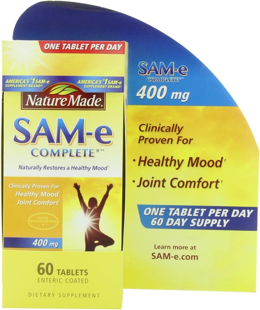 Nature Made SAM-e Complete 400 mg. Tablet (Helps Support Gesunde Stimmung & Gelenkkomfort) Wert Größe 60 ct