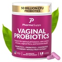 Femmes Probiotiques pour la santé vaginale de 50 milliards d'UCF avec probiotiques, prébiotiques, postbiotiques et canneberges pour l'équilibre du pH, soutien UTI, levure, santé des Guts, odorat, sécheresse et confort féminin