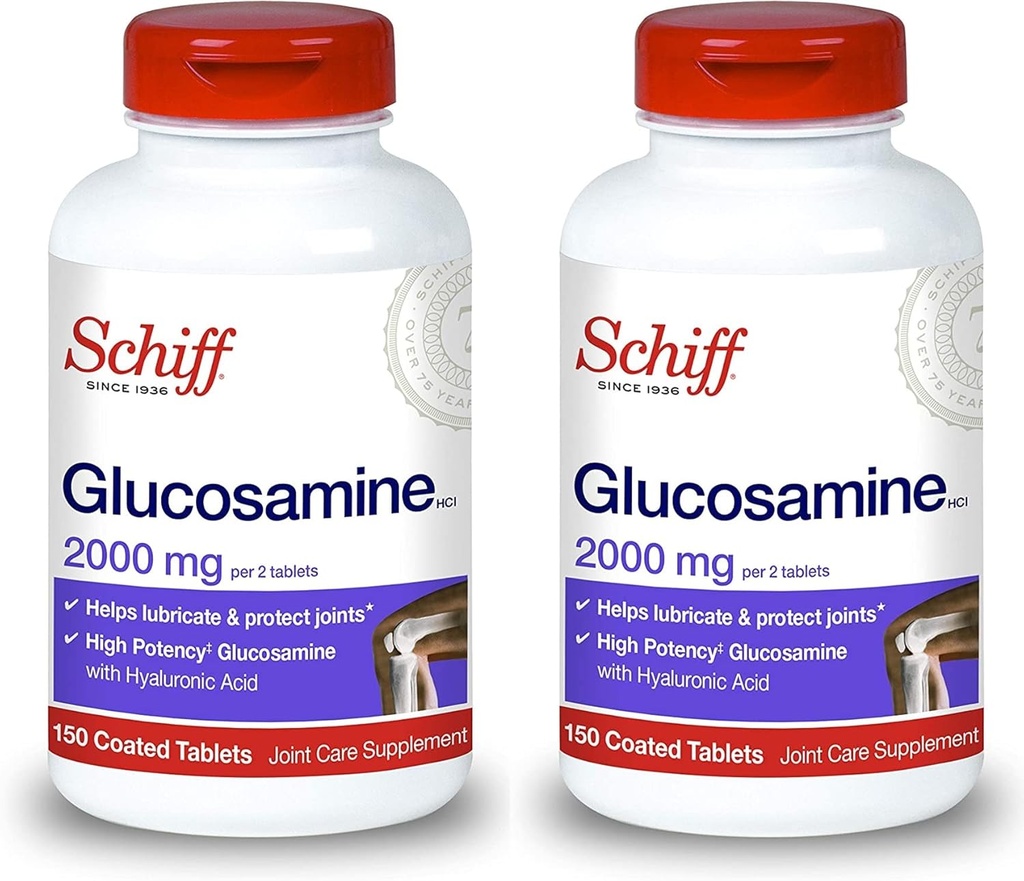 Schiff Glucosamin mit Hyaluronsäure, 2000mg Glucosamin, Joint Care Supplement hilft Lubricate & Protect Joints*, 150 Count (Pack von 2)