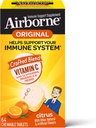 Airborne 1000mg Vitamin C Kautabletten mit Zink, Immununterstützungsergänzung mit leistungsstarken Antioxidantien Vitamine A C & E - 64 Kautabletten, Citrus Flavor