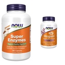 JETZT Ergänzungen, Superenzyme, mit Bromelain, Ox Bile, Pancreatin und Papain,180 Kapseln & Beilagen, MagteinTM mit patentierter Form von Magnesium (Mg), kognitive Unterstützung*, 90 Veg Kapseln