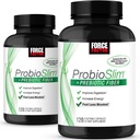 Force Factor ProbioSlim + Prebiotic Fiber, Metabolismus Booster für Frauen & Männer, Verdauungsunterstützung, Grüner Teeextrakt und Psyllium Husk Fiber, 120 Count (Pack mit 2)
