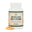 Multivitamines méthylées (Vitamines méthylées et activées seulement) - Complexe B méthylé avec la triméthylglycine (TMG) et le méthylfolate (non-OGM, supplément sans gluten MTHFR) 120 capsules en double bois