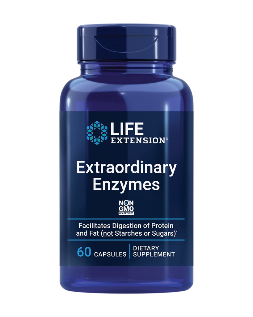 Lebensverlängerung außerordentliche Enzyme, Verdauungshilfe, Nährstoffabsorption, Verdauungsenzyme, Non-GMO, 60 Kapseln