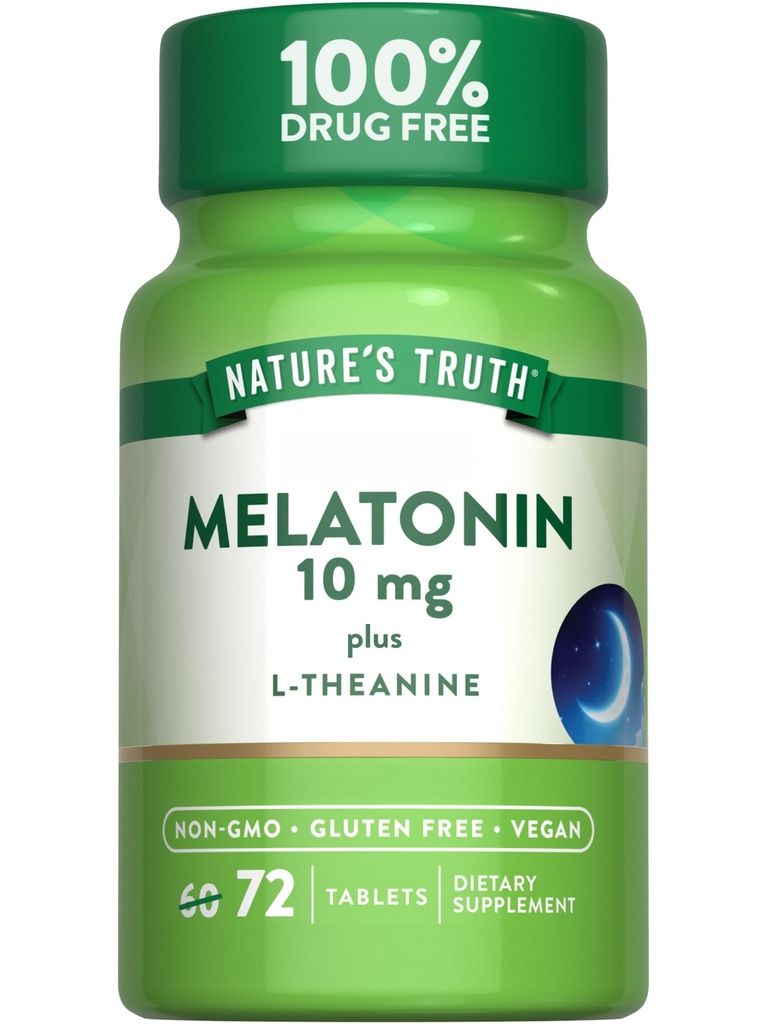 La vérité de la nature Melatonine 10 mg + L-Theanine (72 comprimés)