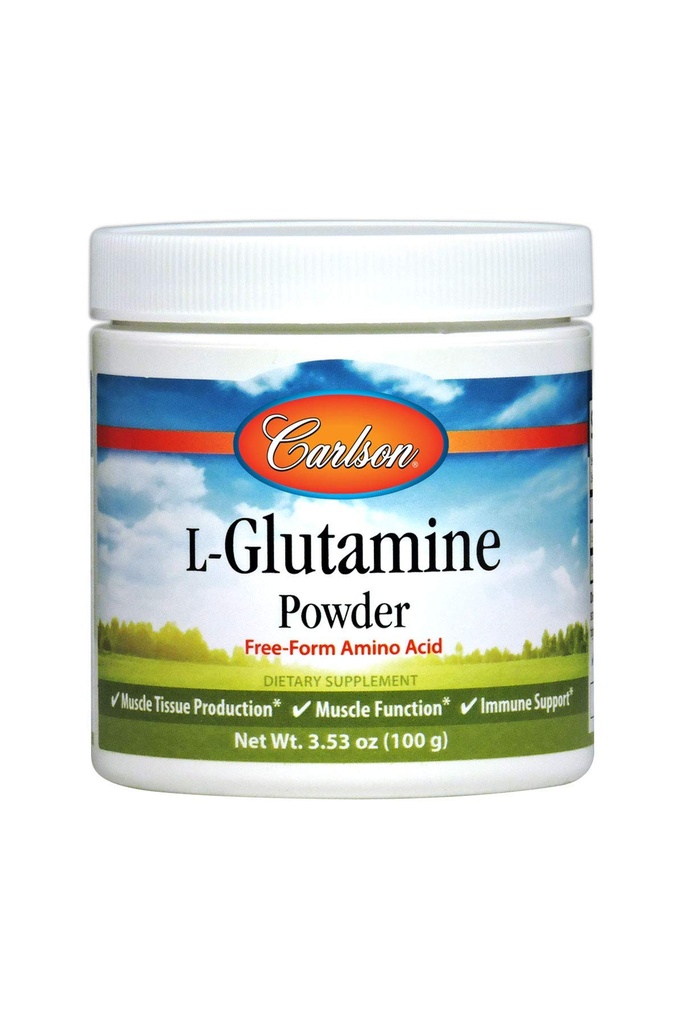 Carlson - L-Glutamin-Pulver, Freiform-Aminosäure, 3 g, Muskelgewebe Produktion & Funktion, Immununterstützung, 3,53 oz (100 g)