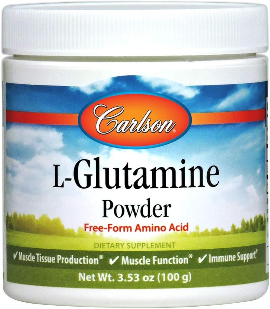 Carlson - L-Glutamin-Pulver, Freiform-Aminosäure, 3 g, Muskelgewebe Produktion & Funktion, Immununterstützung, 3,53 oz (100 g)