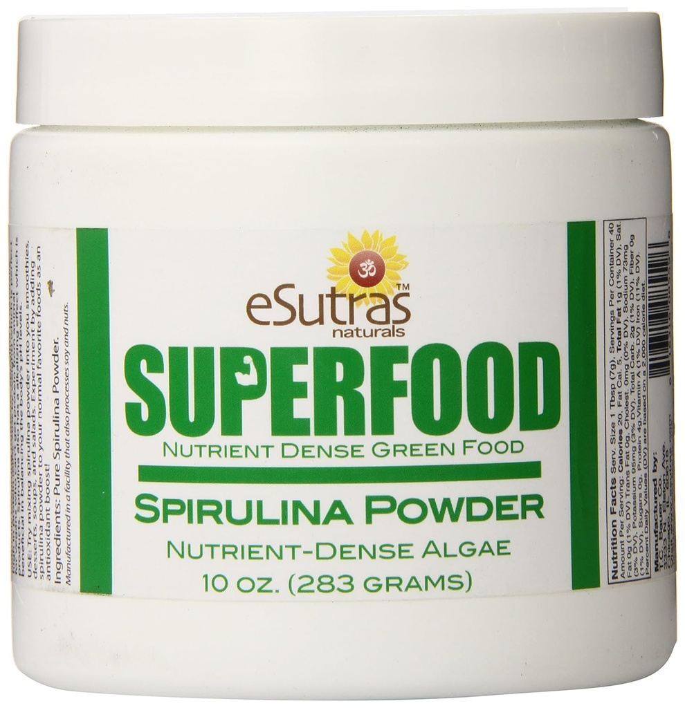 Esutras Organics Raw Spirulina, 10 Unze