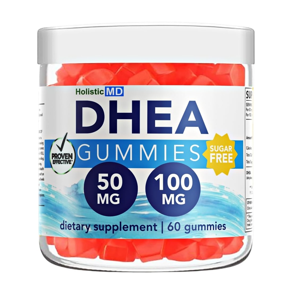 dhea 100mg 50mg dhea Ergänzung für Frauen | dhea Ergänzung für Männer | klinisch untersucht hohe Absorption | Zucker freie Vegan Erdbeergummis 60 Tage Versorgung