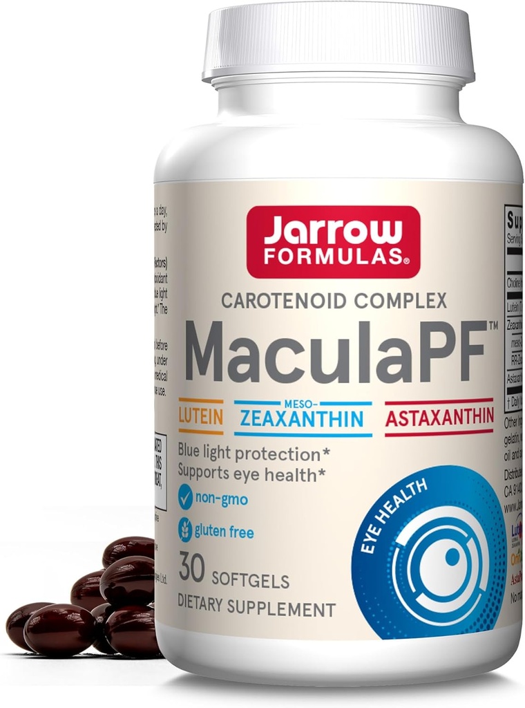 Formules de Jarrow MaculaPF Complexe caroténoïde, complément alimentaire, soutient la santé des yeux, 30 Softgels, jusqu'à un approvisionnement de 30 jours